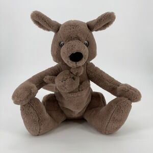The Bear Factory Brown Plush Kangaroo with Removable Baby Joey Stuffed Animal